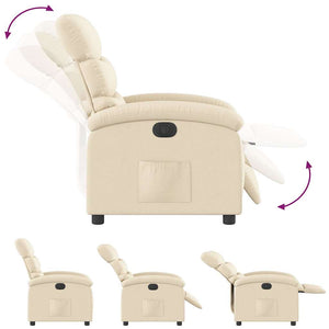 vidaXL Electric Recliner Cream Fabric