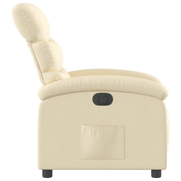 vidaXL Electric Recliner Cream Fabric