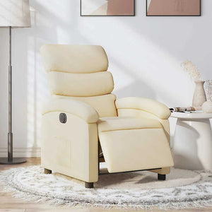 vidaXL Electric Recliner Cream Fabric
