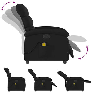 vidaXL Electric Massage Armchair Black Fabric