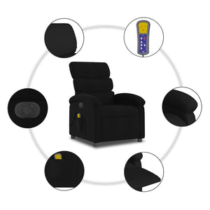 vidaXL Electric Massage Armchair Black Fabric