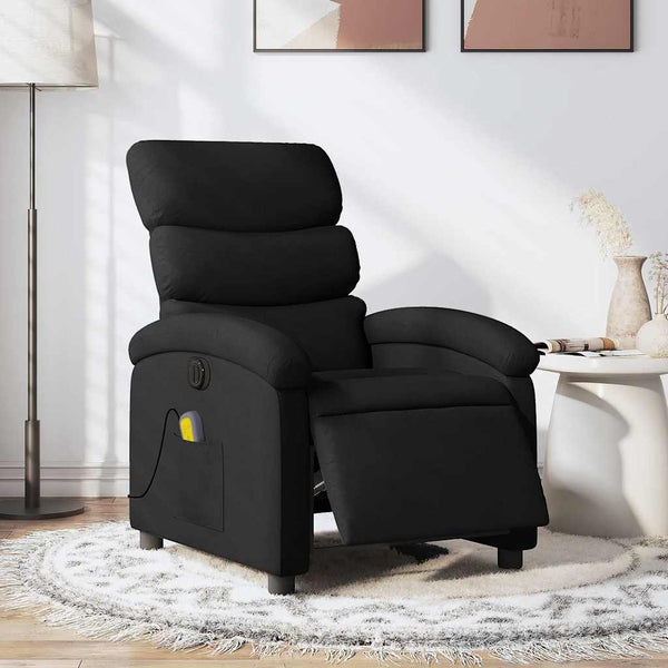 vidaXL Electric Massage Armchair Black Fabric