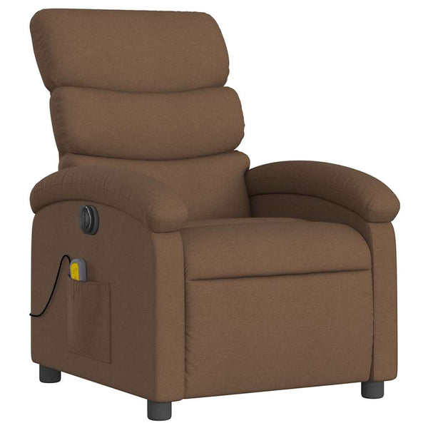 vidaXL Electric Massage Chair Brown Fabric