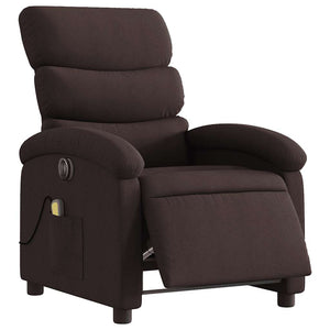 vidaXL Electric Massage Armchair Dark Brown Fabric