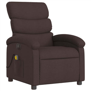 vidaXL Electric Massage Armchair Dark Brown Fabric