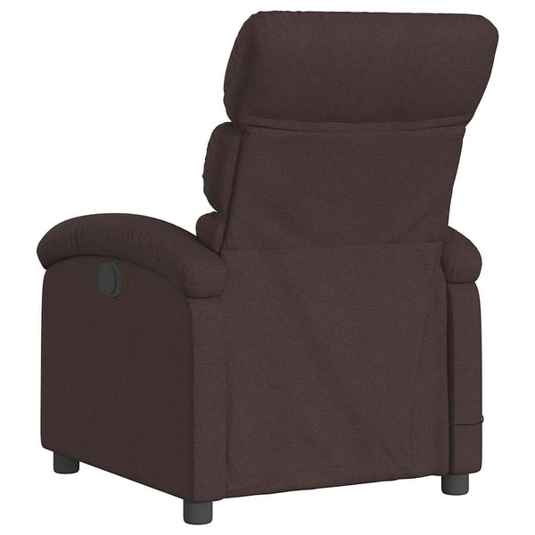 vidaXL Electric Massage Armchair Dark Brown Fabric