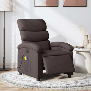 vidaXL Electric Massage Armchair Dark Brown Fabric