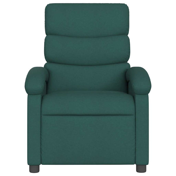 vidaXL Electric Massage Armchair Dark Green Fabric