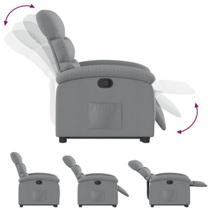 vidaXL Lift Recliner Light Grey Fabric