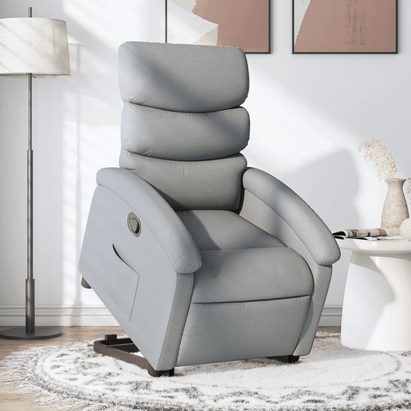 vidaXL Lift Recliner Light Grey Fabric