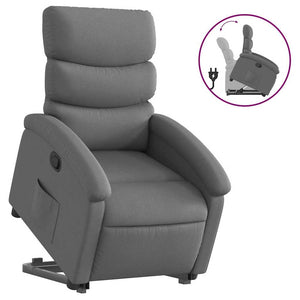 vidaXL Recliner with Lift Function Dark Grey Fabric