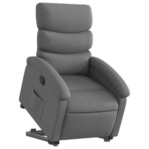 vidaXL Recliner with Lift Function Dark Grey Fabric