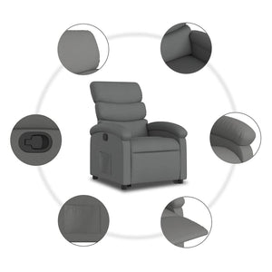 vidaXL Recliner with Lift Function Dark Grey Fabric