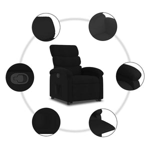 vidaXL Recliner with Lift Function Black Fabric