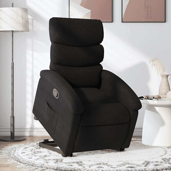 vidaXL Recliner with Lift Function Black Fabric