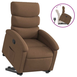 vidaXL Recliner with Lift Function Brown Fabric