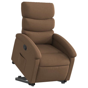 vidaXL Recliner with Lift Function Brown Fabric