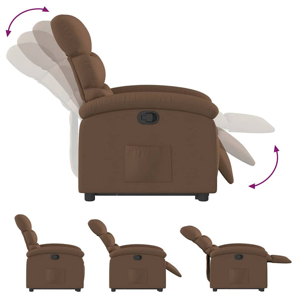 vidaXL Recliner with Lift Function Brown Fabric