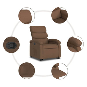 vidaXL Recliner with Lift Function Brown Fabric