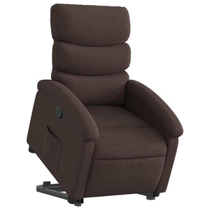 vidaXL Recliner with Lift Function Dark Brown Fabric