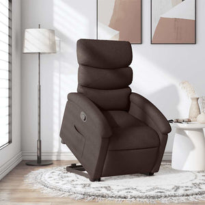 vidaXL Recliner with Lift Function Dark Brown Fabric