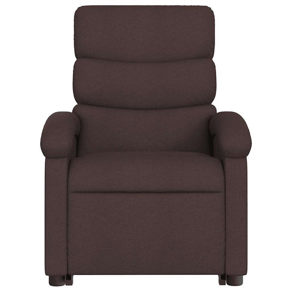 vidaXL Recliner with Lift Function Dark Brown Fabric