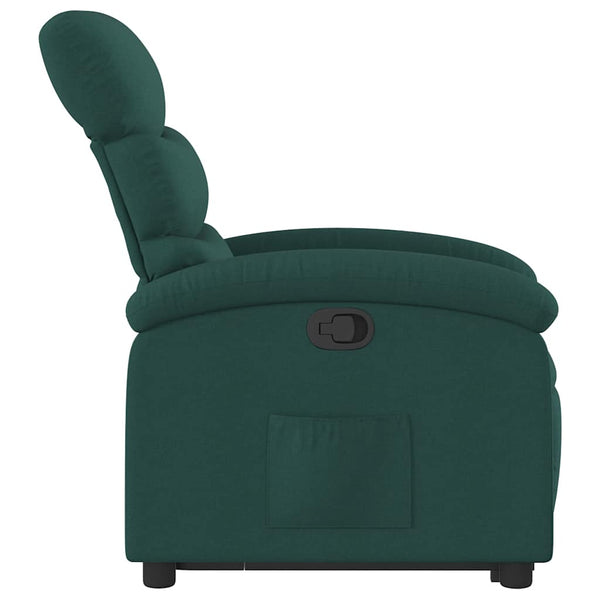 vidaXL Dark Green Fabric Recliner with Lift Assist
