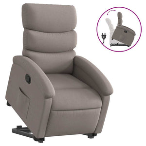 vidaXL Recliner with Lift Assistance Taupe Fabric
