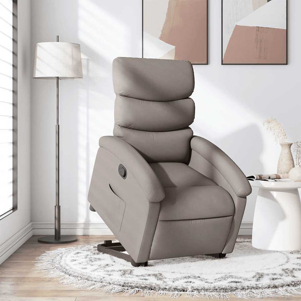 vidaXL Recliner with Lift Assistance Taupe Fabric