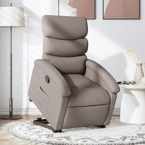 vidaXL Recliner with Lift Assistance Taupe Fabric