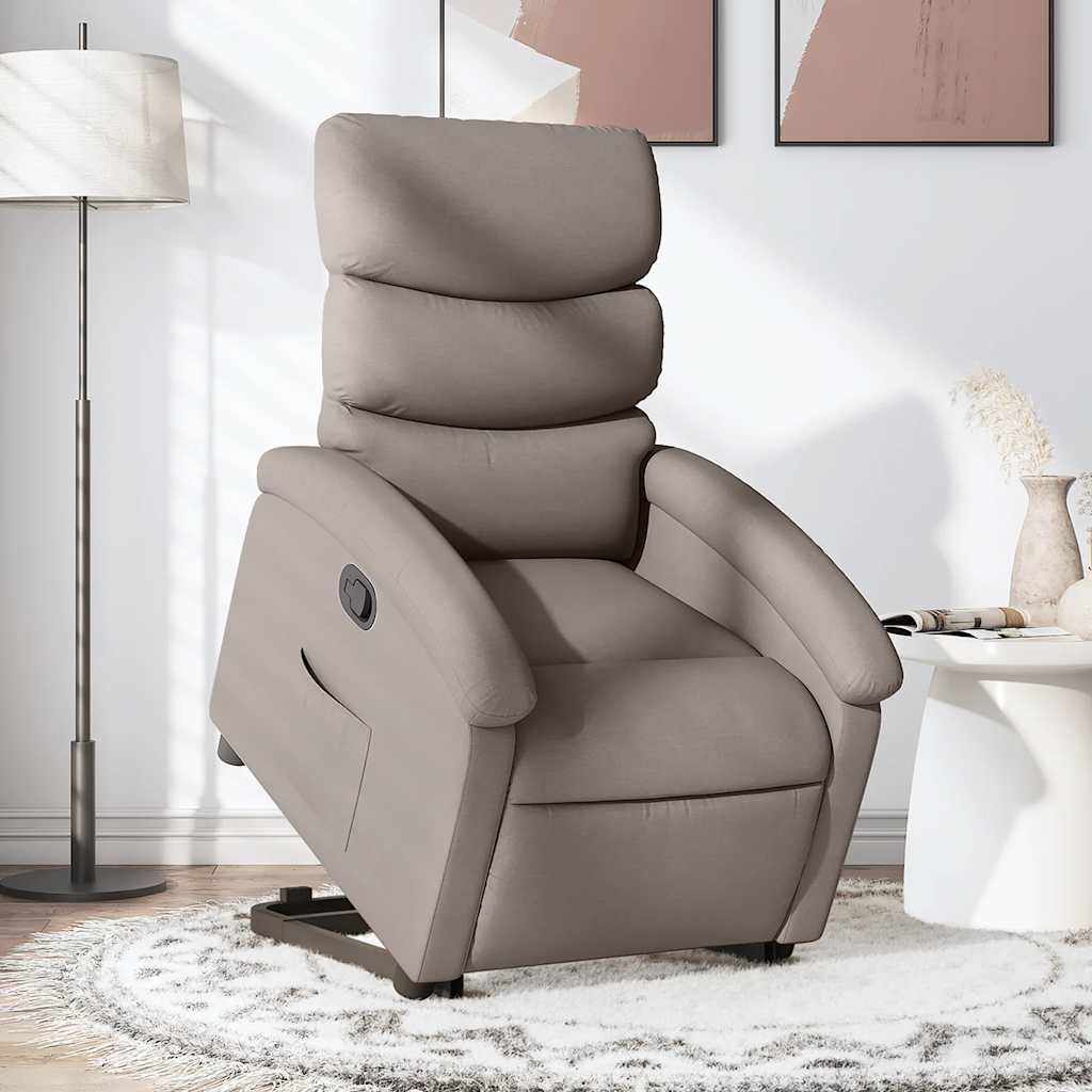 vidaXL Recliner with Lift Assistance Taupe Fabric