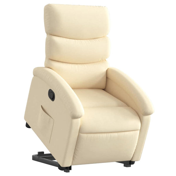 vidaXL Recliner with Lift-up Function Cream Fabric