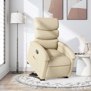 vidaXL Recliner with Lift-up Function Cream Fabric