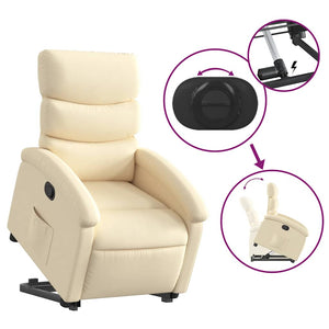 vidaXL Recliner with Lift-up Function Cream Fabric