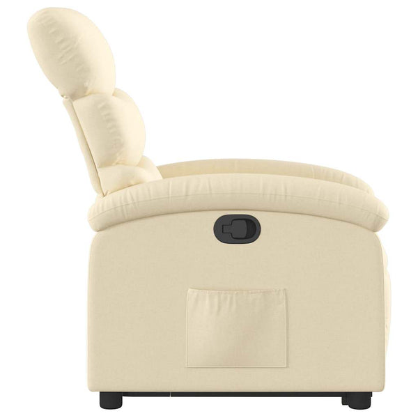 vidaXL Recliner with Lift-up Function Cream Fabric