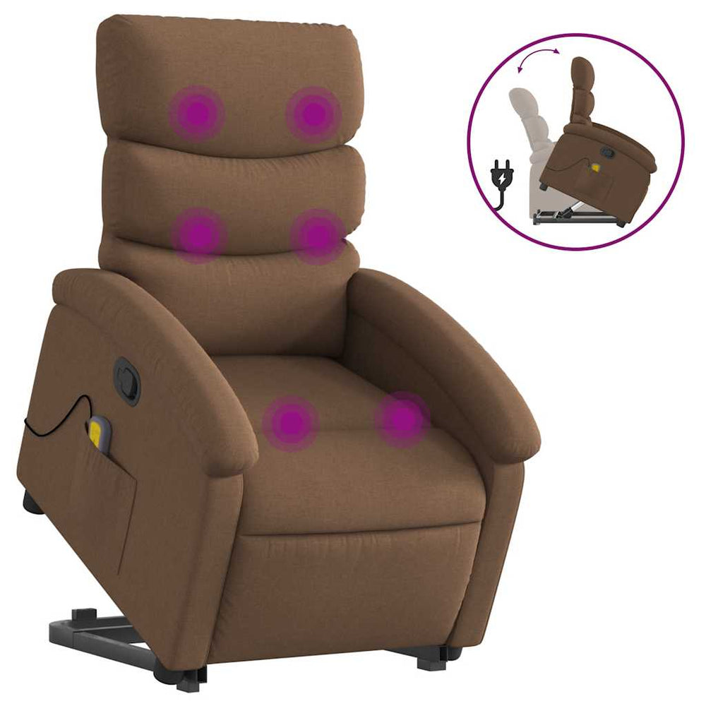 Massagesessel mit Aufstehhilfe Braun