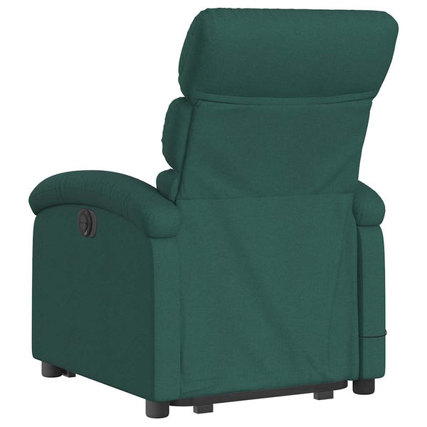 vidaXL Massage Recliner with Lift Function Dark Green Fabric