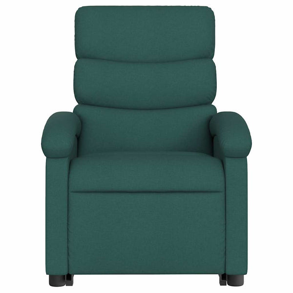 vidaXL Massage Recliner with Lift Function Dark Green Fabric
