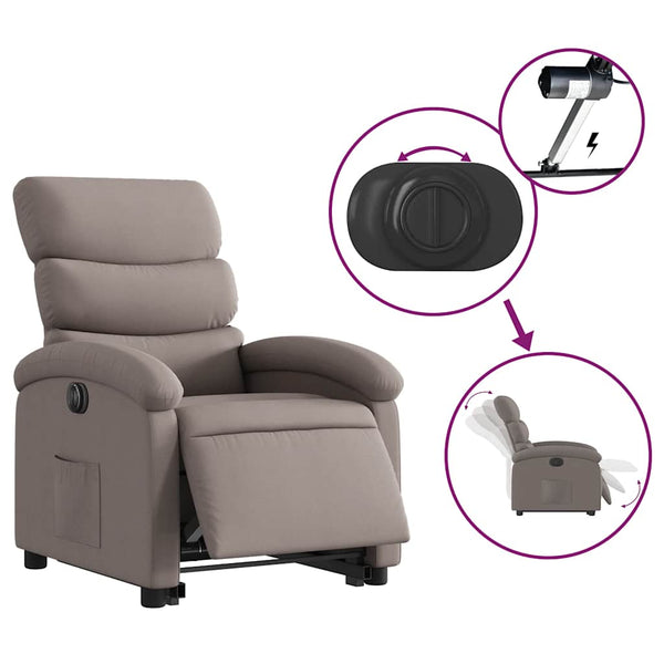 Elektrischer Relaxsessel mit Aufstehhilfe Taupe