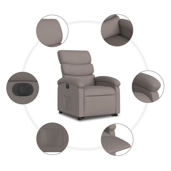Elektrischer Relaxsessel mit Aufstehhilfe Taupe