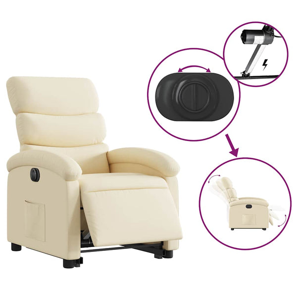 Elektrischer Relaxsessel mit Aufstehhilfe Creme