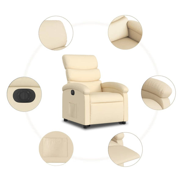 Elektrischer Relaxsessel mit Aufstehhilfe Creme