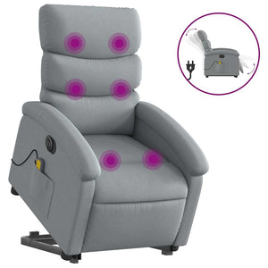 Elektrischer Massagesessel mit Aufstehhilfe Hellgrau