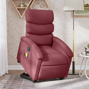 Elektrischer Massagesessel mit Aufstehhilfe Weinrot