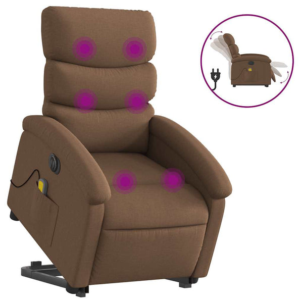 Elektrischer Massagesessel mit Aufstehhilfe Braun