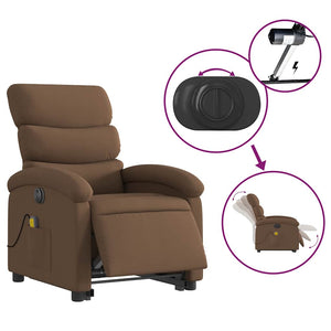 Elektrischer Massagesessel mit Aufstehhilfe Braun