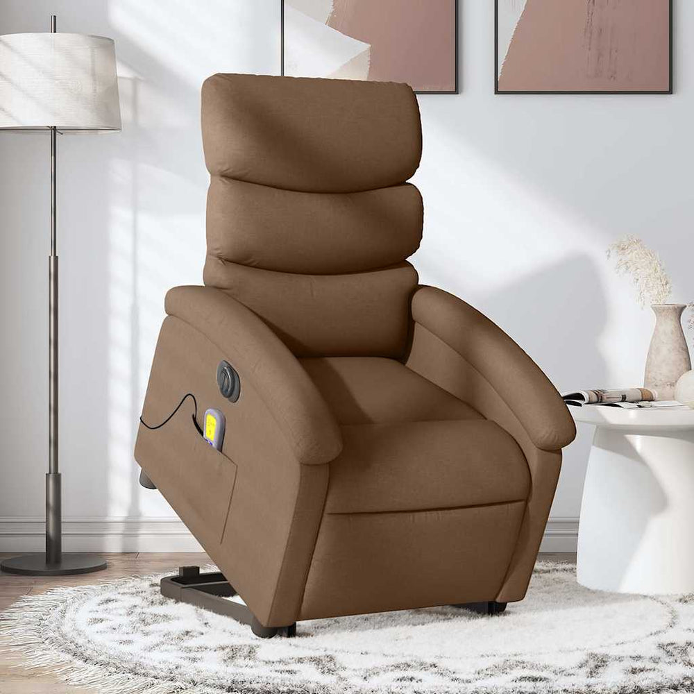 Elektrischer Massagesessel mit Aufstehhilfe Braun