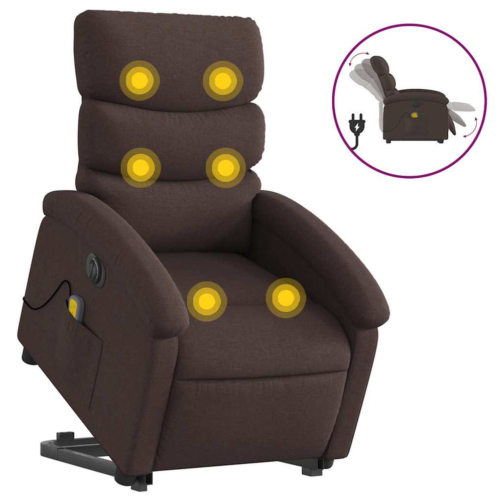 Elektrischer Massagesessel mit Aufstehhilfe Dunkelbraun