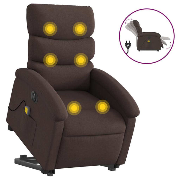 Elektrischer Massagesessel mit Aufstehhilfe Dunkelbraun