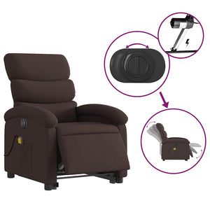 Elektrischer Massagesessel mit Aufstehhilfe Dunkelbraun